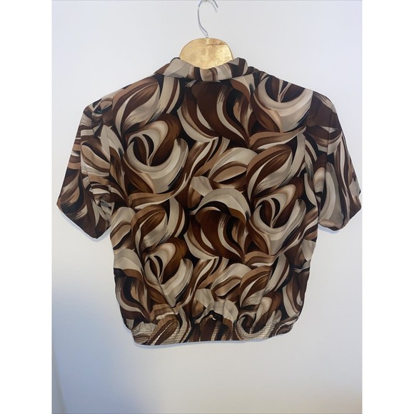 D’Accord Half Button Short Sleeve Polo Brown Mens Large - Picture 5 of 6